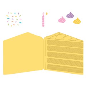 Honey Bee - Dies - Birthday Cake A2 Card Base