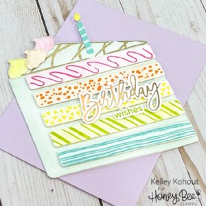 Honey Bee - Dies - Birthday Cake A2 Card Base