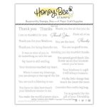 Honey Bee - Clear Stamp - Inside: Thankful Sentiments
