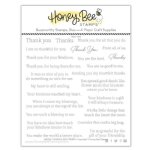 Honey Bee - Clear Stamp - Inside: Thankful Sentiments