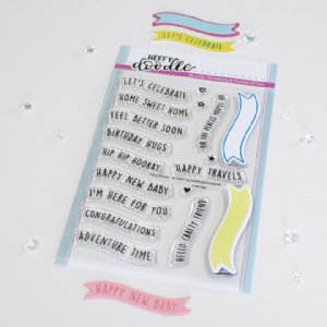 Heffy Doodle - Clear Stamps - Wavy Banner Sentiments