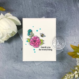 Hero Arts -  Cling Stamp - Flowers & Bees Bold Prints