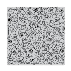Hero Arts -  Cling Stamp - Flowers & Bees Bold Prints