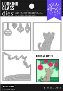 Hero Arts - Die - Looking Glass Holiday Kitten