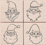 Hero Arts - Wood Stamp - Santa Faces Set
