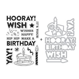 Hero Arts - Clear Stamp & Die Combo, Yay! Birthday