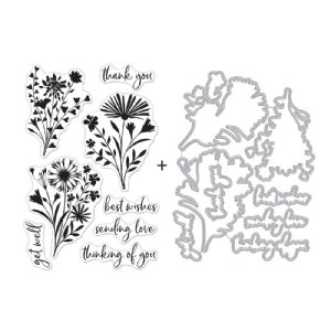 Hero Arts - Clear Stamp & Die Combo, Floral Imprints