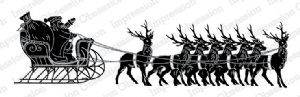 Impression Obsession - Cling Stamp - Santa with Sleigh