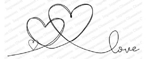 Impression Obsession - Cling Stamp - Triple Heart Love