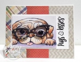 Impression Obsession - Wood Stamp - Pugs & Kisses