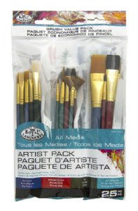 Royal & Langnickel - Brush Value Pack, All Media - Standard Handle 