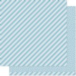 Lawn Fawn - 12X12 Patterned Paper - Stripes 'n Sprinkles - Blue Blast