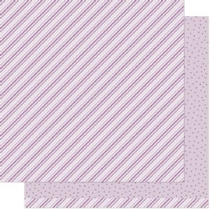 Lawn Fawn - 12X12 Patterned Paper - Stripes 'n Sprinkles - Vivacious Violet