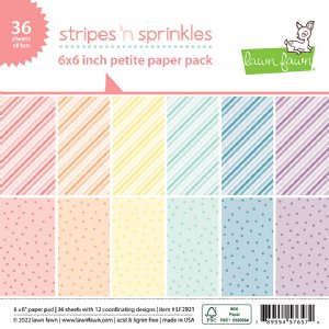 Lawn Fawn - 6X6 Petite Paper Pack - Stripes 'n Sprinkles