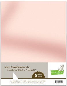 Lawn Fawn - 8.5X11 Metallic Cardstock - Rose Gold