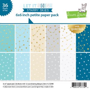 Lawn Fawn - 6X6 Petite Paper Pack - Let it Shine Starry Skies