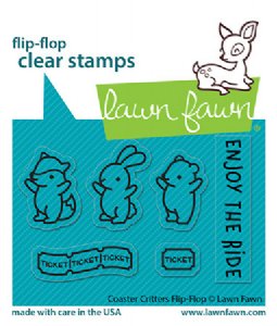 Lawn Fawn - Clear Stamp - Coaster Critters Flip-Flop