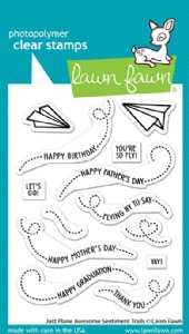 Lawn Fawn - Clear Stamp - Just Plane Awesome Sentiment Trails