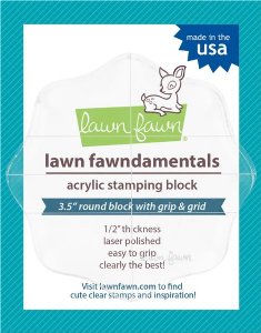 Lawn Fawn - Acrylic Block - 3.5" Round With 8 Grips With Guidelines