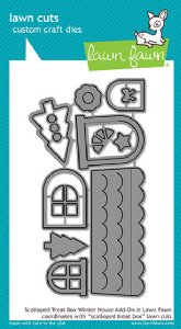 Lawn Fawn - Dies - Scalloped Treat Box Winter House Add-On