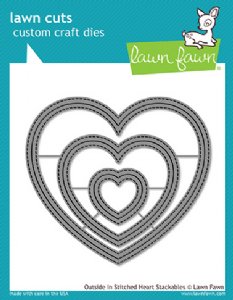 Lawn Fawn - Dies - Outside In Stitched Heart Stackables