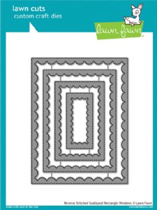 Lawn Fawn - Dies - Reverse Stitched Scalloped Rectangle Windows