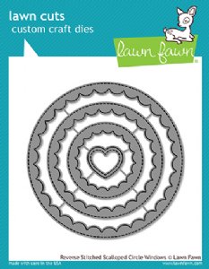 Lawn Fawn - Dies - Reverse Stitched Scalloped Circle Windows