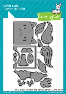 Lawn Fawn - Dies - Tiny Gift Box Unicorn & Horse Add-On