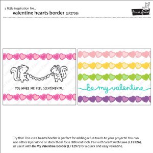 Lawn Fawn - Dies - Valentine Hearts Border