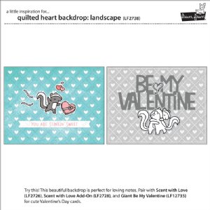 Lawn Fawn - Dies - Quilted Heart Backdrop: Landscape