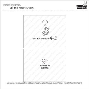 Lawn Fawn - Clear Stamp - All My Heart