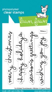 Lawn Fawn - Clear Stamp - Scribbled Sentiments: Winter