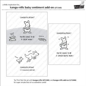 Lawn Fawn - Clear Stamp - Kanga-rrific Baby Sentiment Add-On