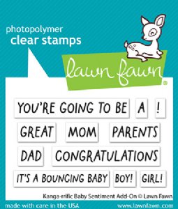 Lawn Fawn - Clear Stamp - Kanga-rrific Baby Sentiment Add-On