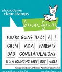 Lawn Fawn - Clear Stamp - Kanga-rrific Baby Sentiment Add-On