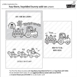 Lawn Fawn - Clear Stamp - Hay There - Hayrides! Bunny Add-On