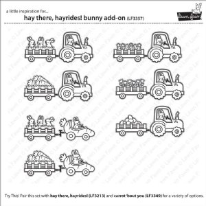 Lawn Fawn - Clear Stamp - Hay There - Hayrides! Bunny Add-On