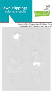 Lawn Fawn - Coloring Stencils - Valentine Mice