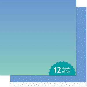Lawn Fawn - 12X12 Patterned Paper - Gleeful Gradients - Midday Skies