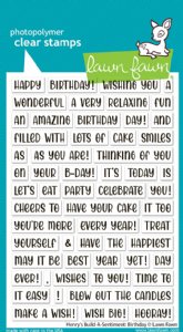 Lawn Fawn - Clear Stamp - Henry's Build-a-Sentiment: Birthday