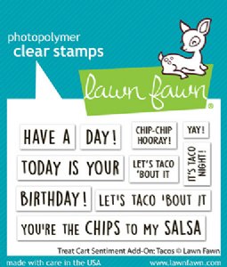 Lawn Fawn - Clear Stamp - Treat Cart Sentiment Add-On: Tacos