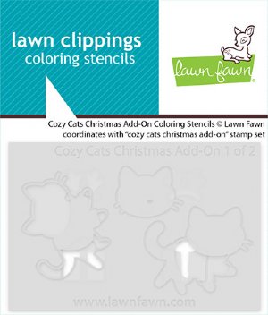 Lawn Fawn - Coloring Stencils - Cozy Cats Christmas Add-On