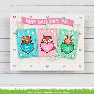 Lawn Fawn - Clear Stamp - Critter Conversation Hearts