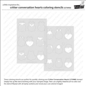 Lawn Fawn - Coloring Stencils - Critter Conversation Hearts