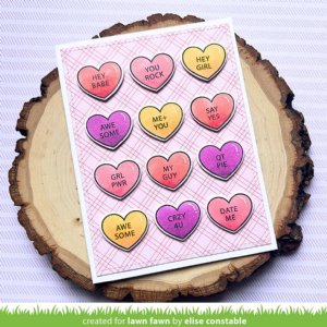 Lawn Fawn - Clear Stamp - Critter Conversation Hearts Add-On