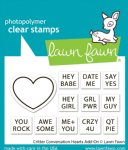 Lawn Fawn - Clear Stamp - Critter Conversation Hearts Add-On