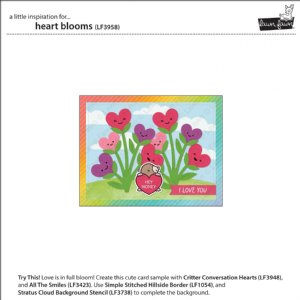 Lawn Fawn - Die - Heart Blooms