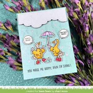 Lawn Fawn - Clear Stamp - Silly Goose, Rain or Shine!