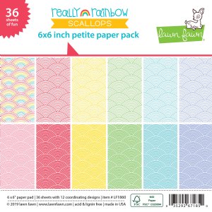 Lawn Fawn - 6X6 - Really Rainbow Scallops