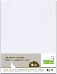 Lawn Fawn - 8.5X11 Woodgrain Cardstock - White